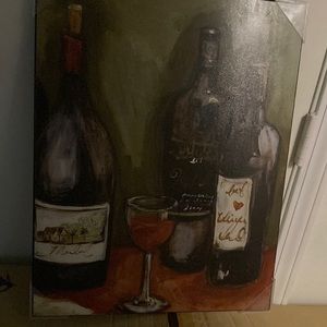 Wall decor! Wine bottles and wine glass
